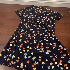 guc vintage retro GAP Navy Floral Dress small